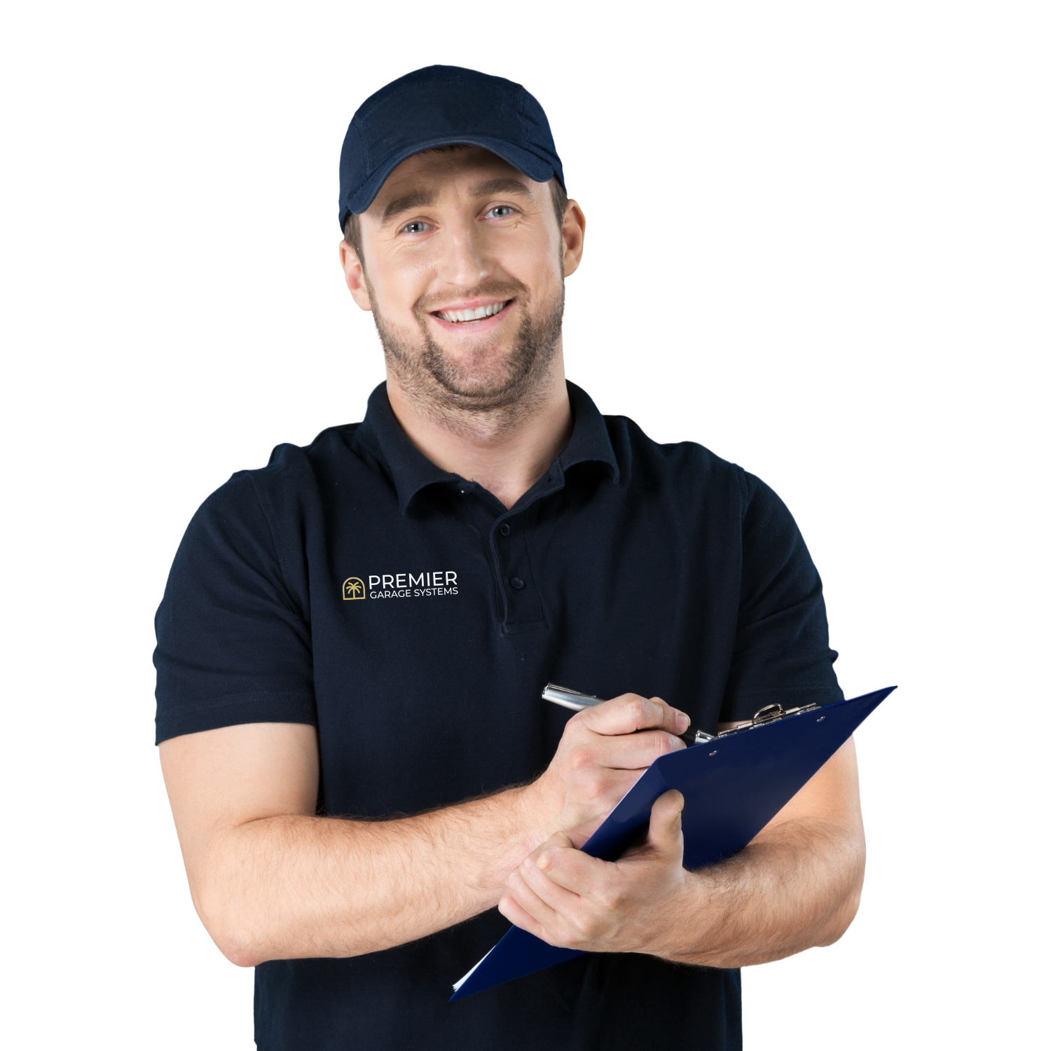 Technician repairing a residential garage door in Charleston